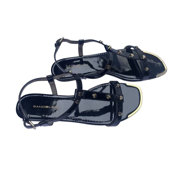 New Bandolino 8.5 Black Gold Accent Trim Sandals BDTAOS Taos 1541 Women’s size - Picture 6 of 12